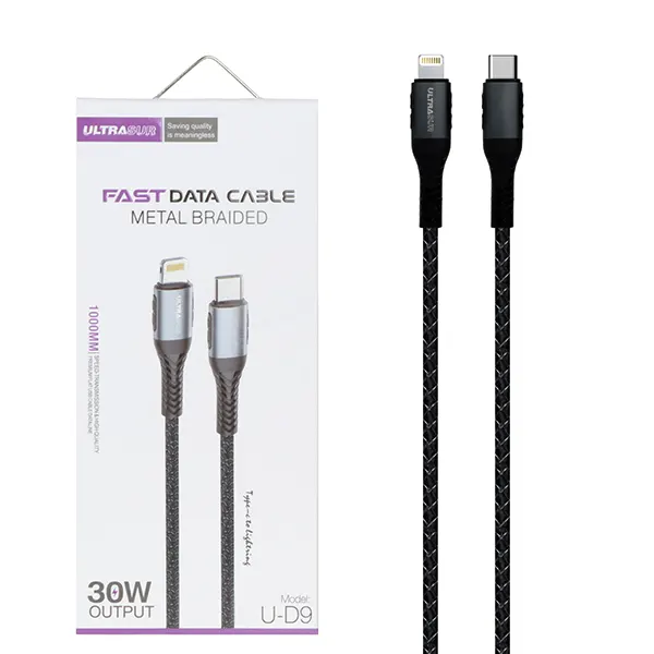 کابل شارژ اولتراسور Type-C به Lightning مدل U-D9