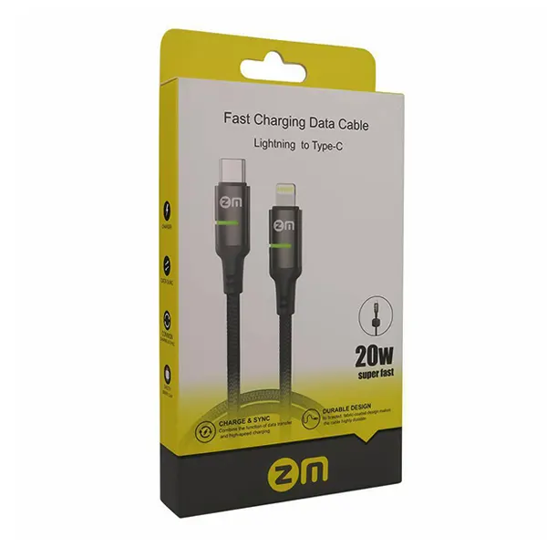 کابل شارژ USB-C به لایتنینگ ZM مدل Light