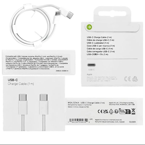 کابل شارژ دوسر تایپ سی اپل مدل Iphone 15 اورجینال